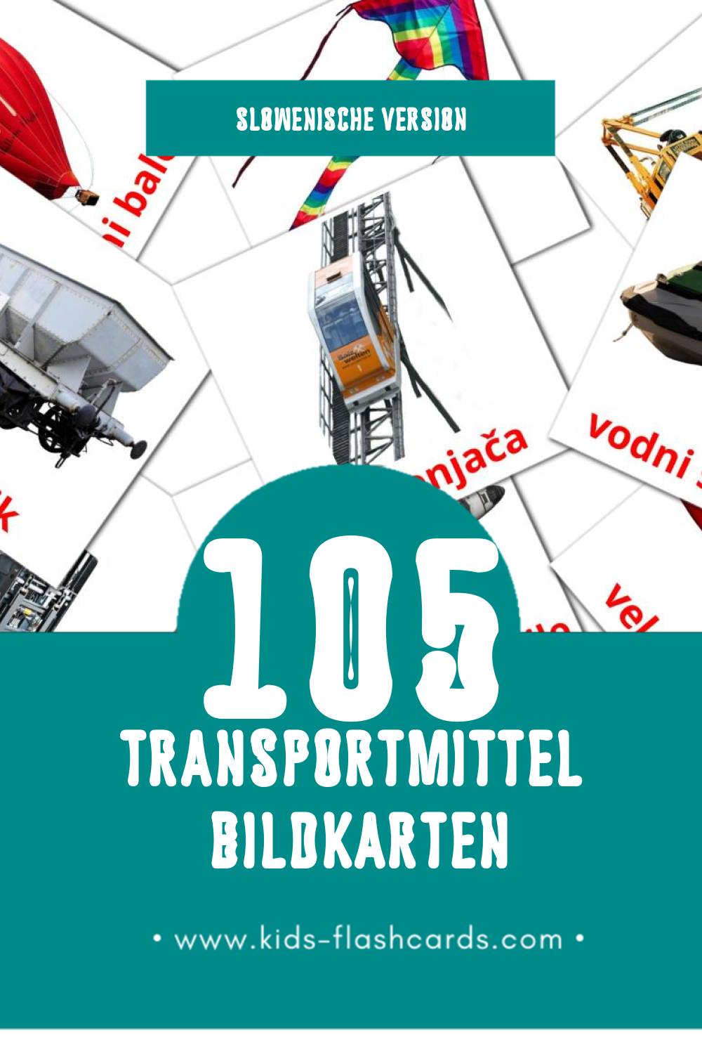 Visual Promet Flashcards für Kleinkinder (108 Karten in Slowenisch)