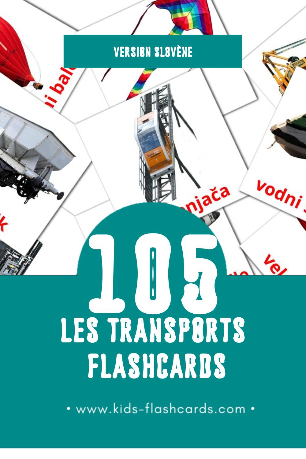 Flashcards Visual Promet pour les tout-petits (108 cartes en Slovène)
