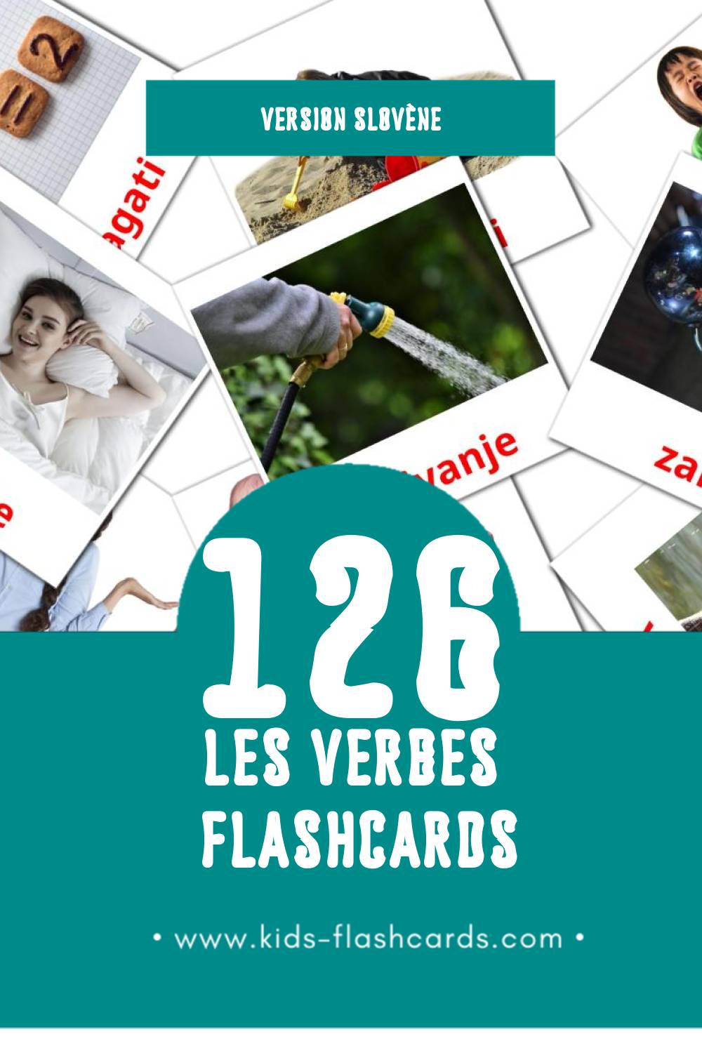 Flashcards Visual Glagoli pour les tout-petits (126 cartes en Slovène)