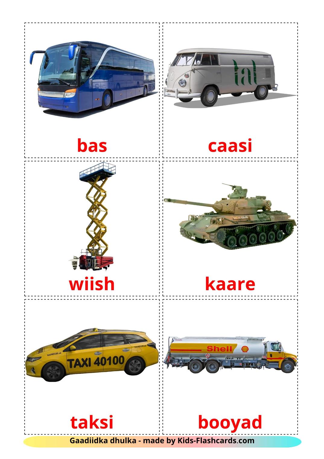 Landtransport - 28 gratis utskrivbara somali bildkort för barn