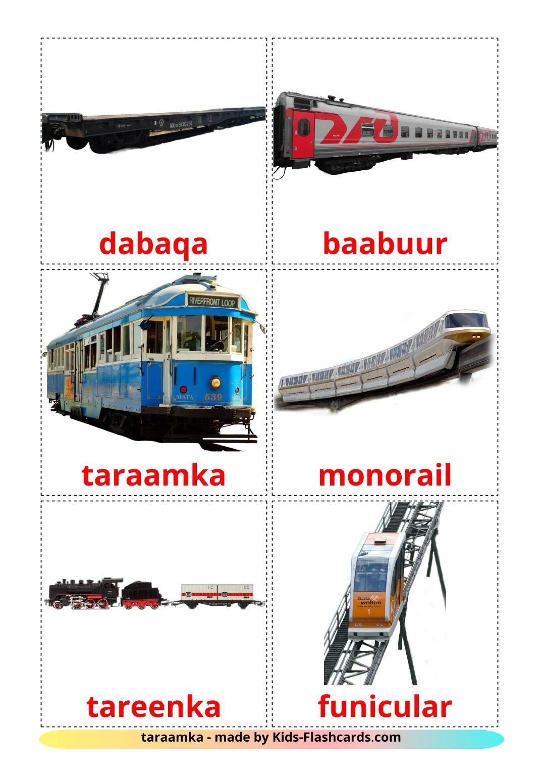 Рельсовый транспорт - 19 Карточек Домана на сомали