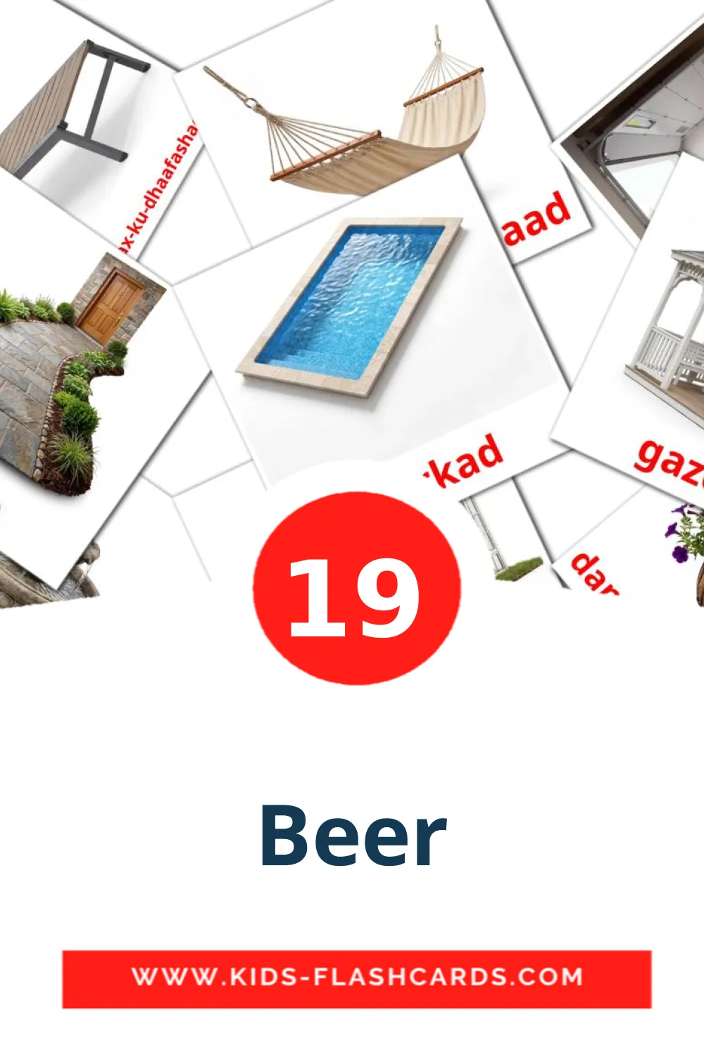 19 Beer Bildkarten für den Kindergarten auf somalische