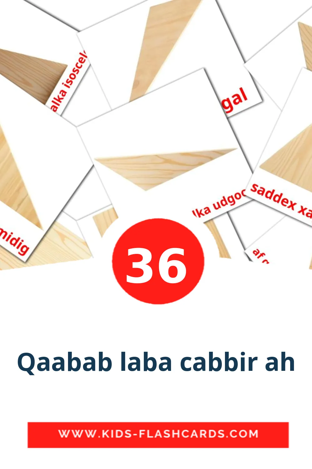 36 billedkort for børn med Qaabab laba cabbir ah til børnehaveklassen på somalisk