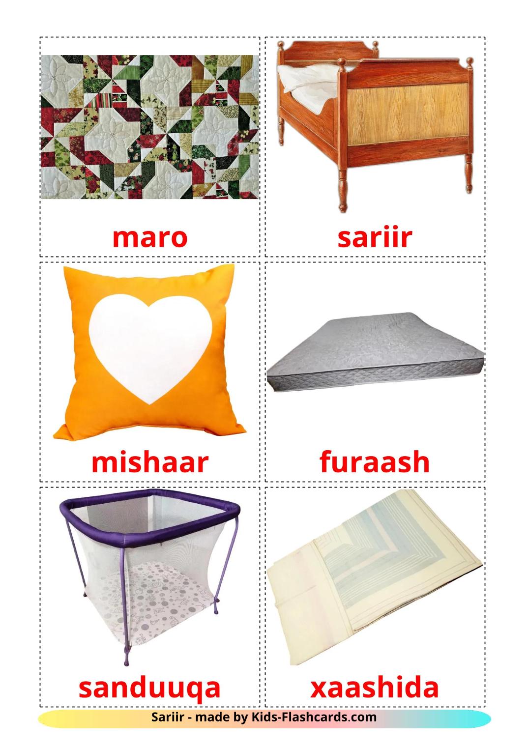 Bed - 15 gratis printbare somalischee kaarten