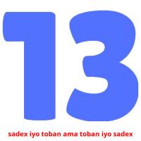 sadex iyo toban ama toban iyo sadex flashcards illustrate