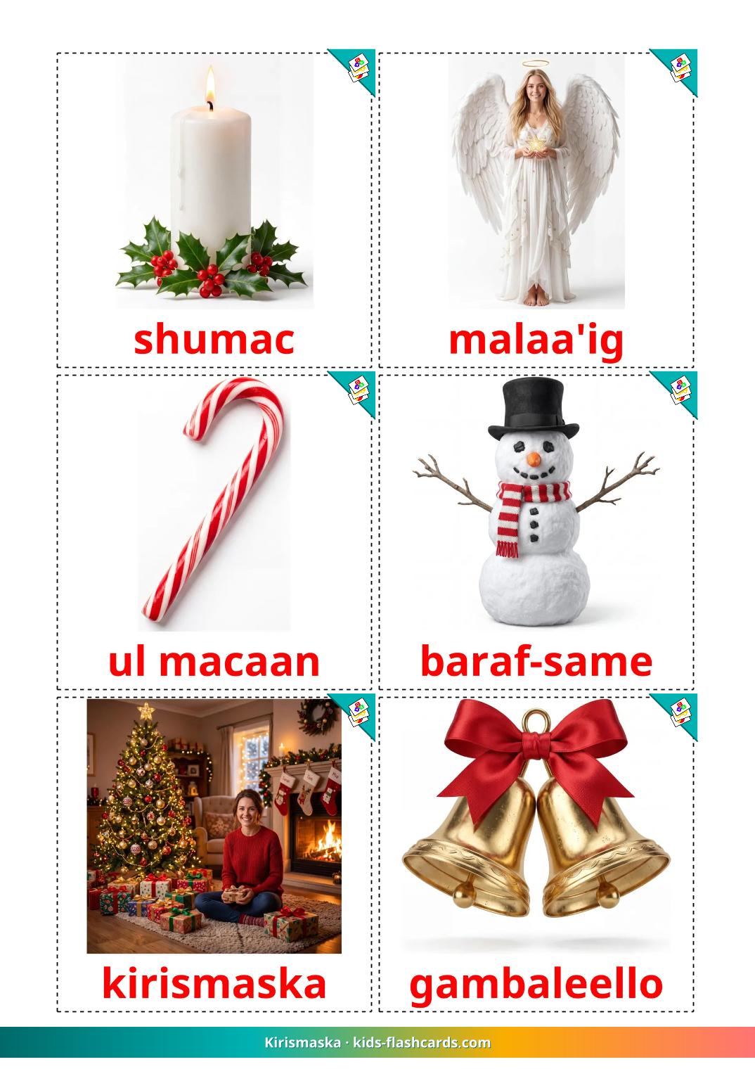 Navidad - 29 fichas de somalí para imprimir gratis