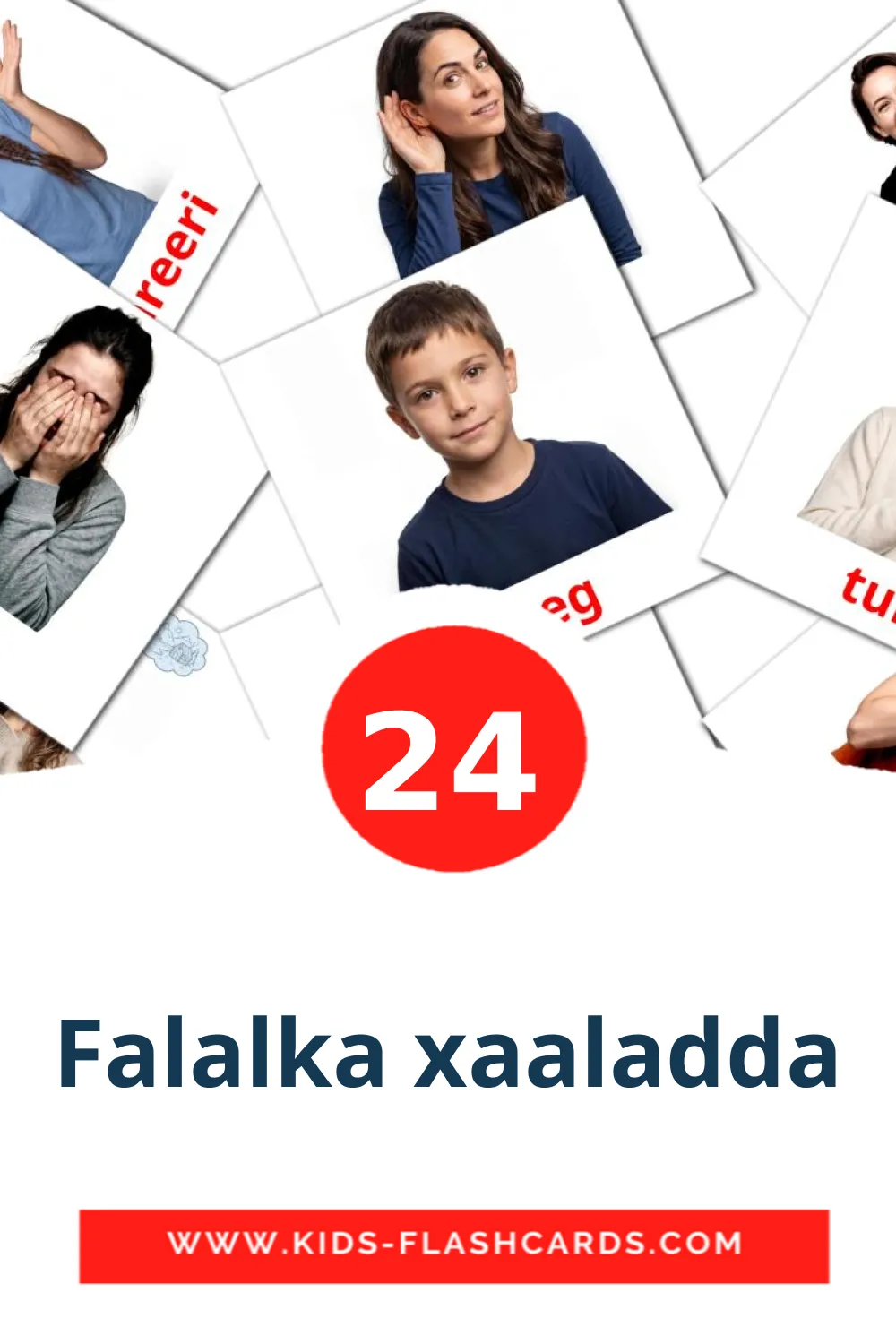 24 carte illustrate di Falalka xaaladda per la scuola materna in somalo