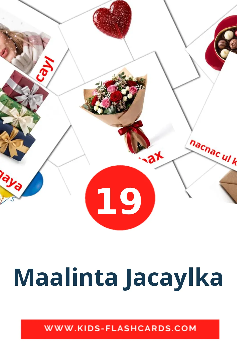 19 carte illustrate di Maalinta Jacaylka per la scuola materna in somalo