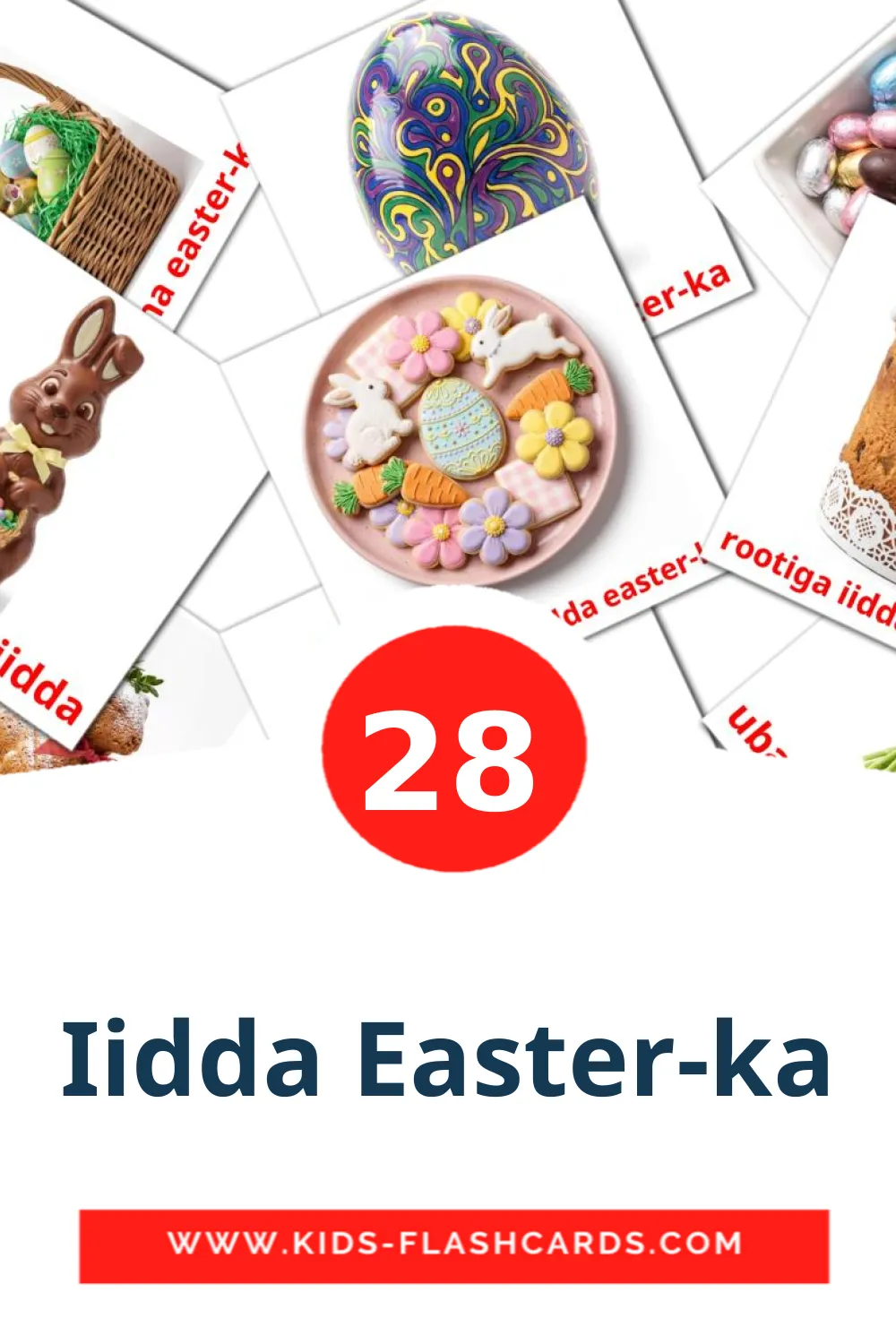 28 Iidda Easter-ka leerkaarten voor kleuters in het somalische