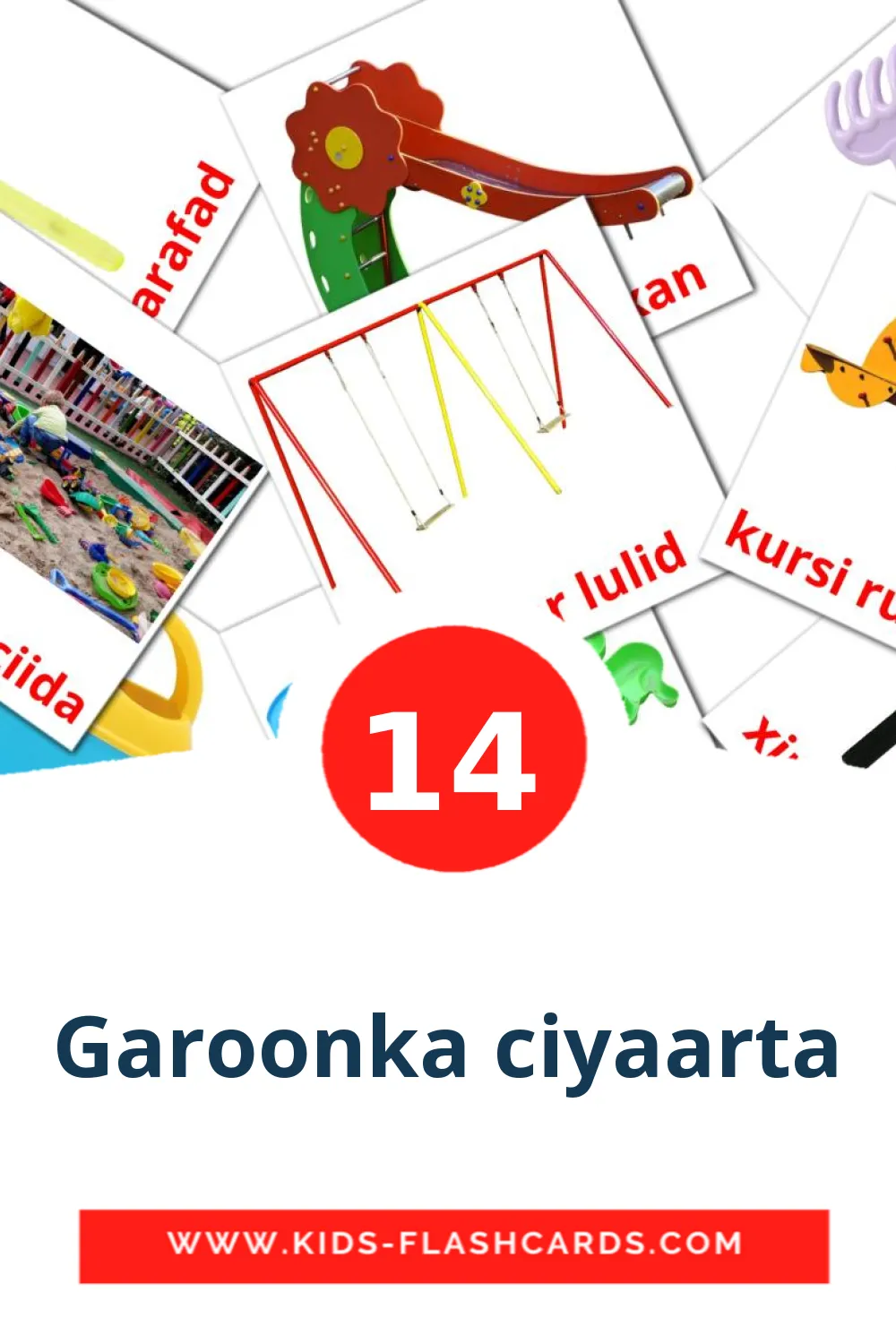 14 Garoonka ciyaarta lasten kuvakortti päiväkodille somalinksi