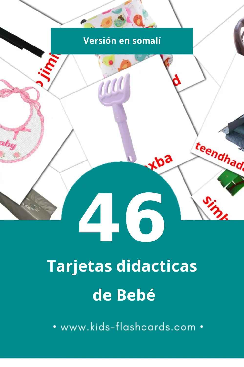 Tarjetas visuales de dhalaan para niños pequeños (46 tarjetas en Somalí)