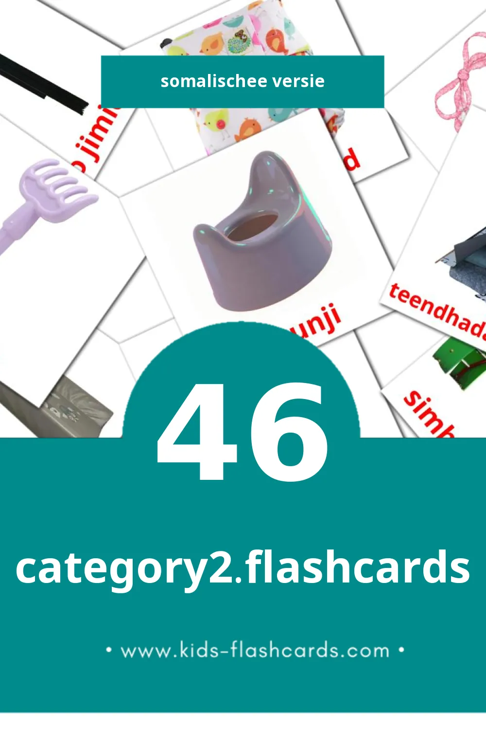 Visuele Ilmo Leerkaarten voor Kleuters (46 kaarten in het Somalische)