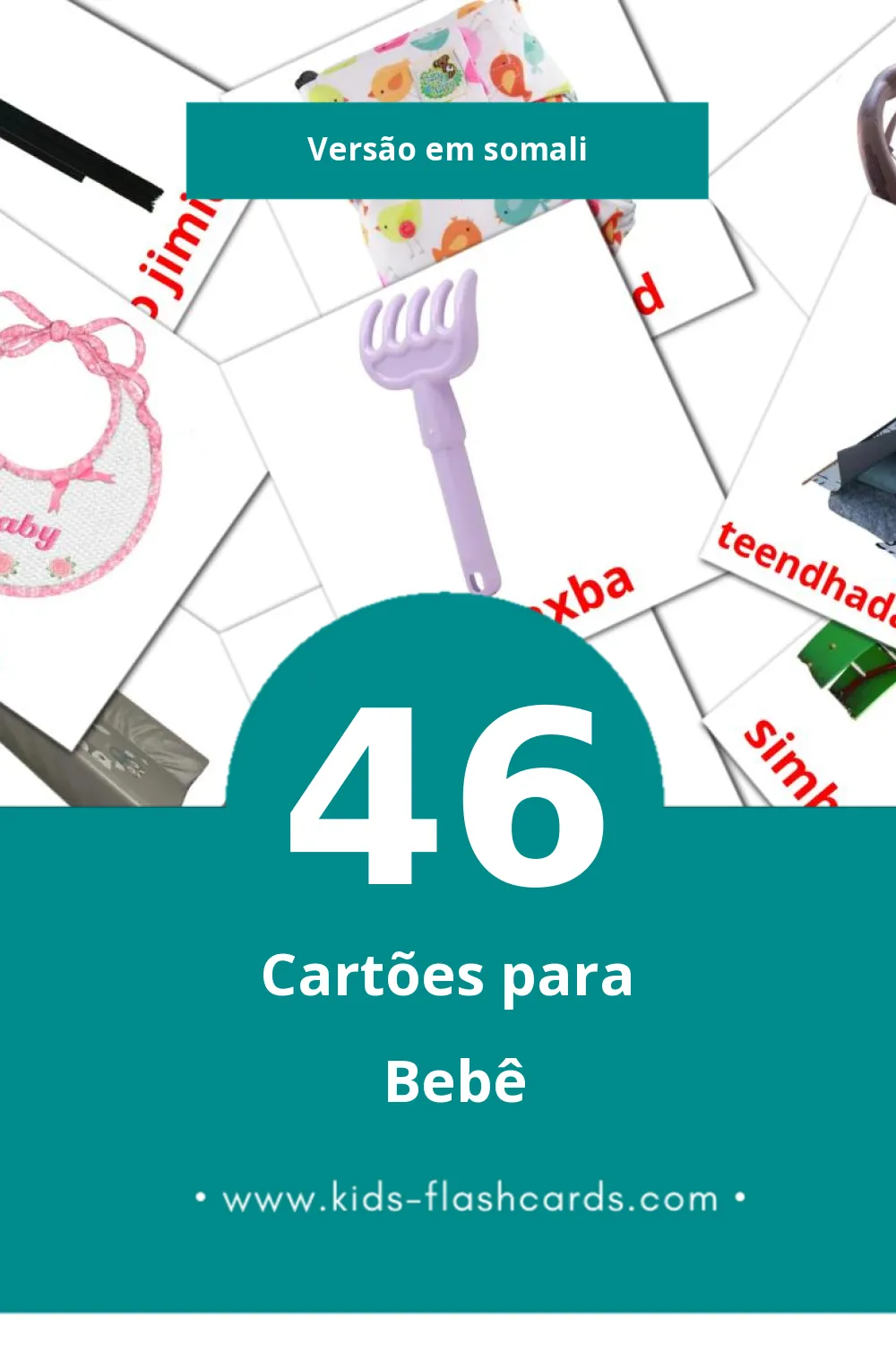 Flashcards de dhalaan Visuais para Toddlers (46 cartões em Somali)
