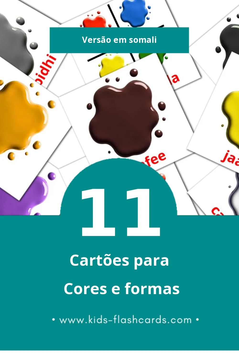 Flashcards de kolor-yada Visuais para Toddlers (21 cartões em Somali)