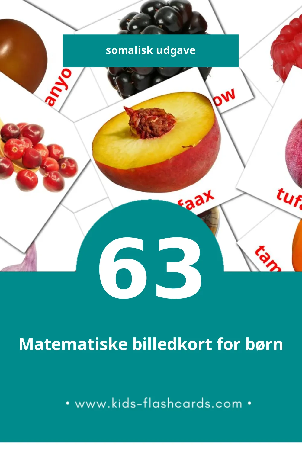 Visuelle billedkort for børn om Cunto til småbørn (63 kort på Somalisk)