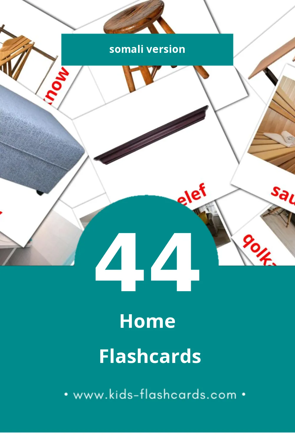 Visual Guriga Flashcards for Toddlers (69 cards in Somali)