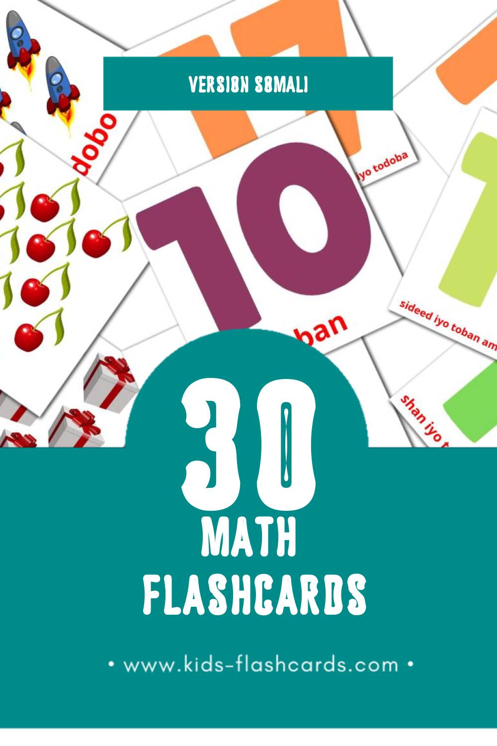 Flashcards Visual xisaab pour les tout-petits (30 cartes en Somali)