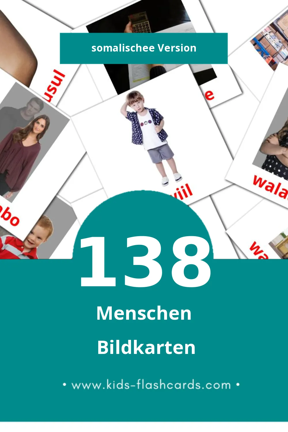 Visual dadka Flashcards für Kleinkinder (138 Karten in Somalische)