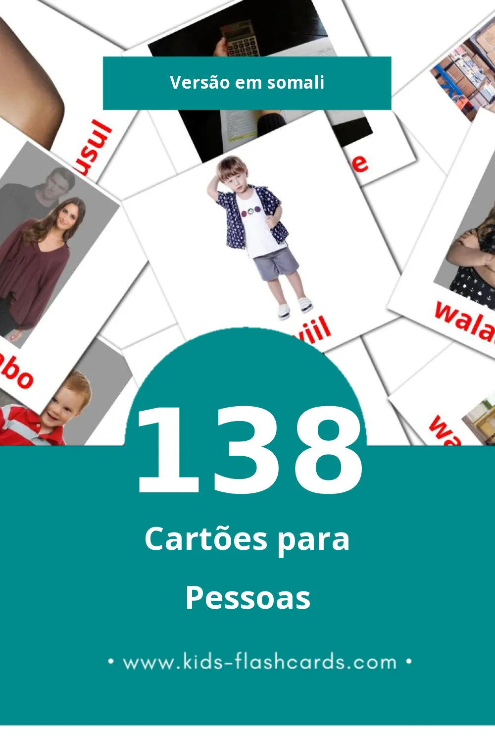 Flashcards de dadka Visuais para Toddlers (138 cartões em Somali)