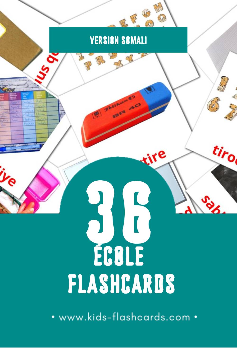 Flashcards Visual Iskuul pour les tout-petits (53 cartes en Somali)