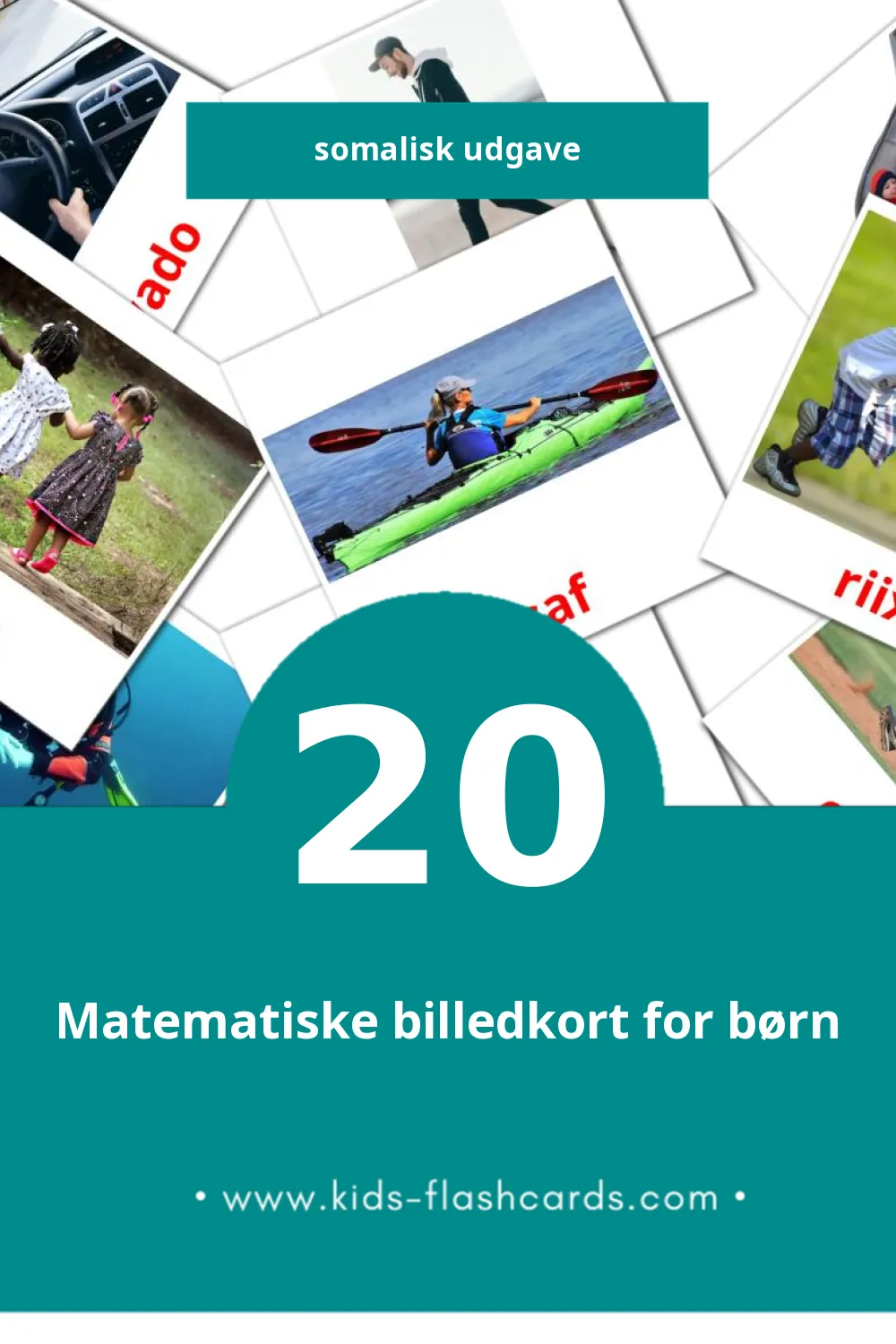 Visuelle billedkort for børn om Falal til småbørn (20 kort på Somalisk)