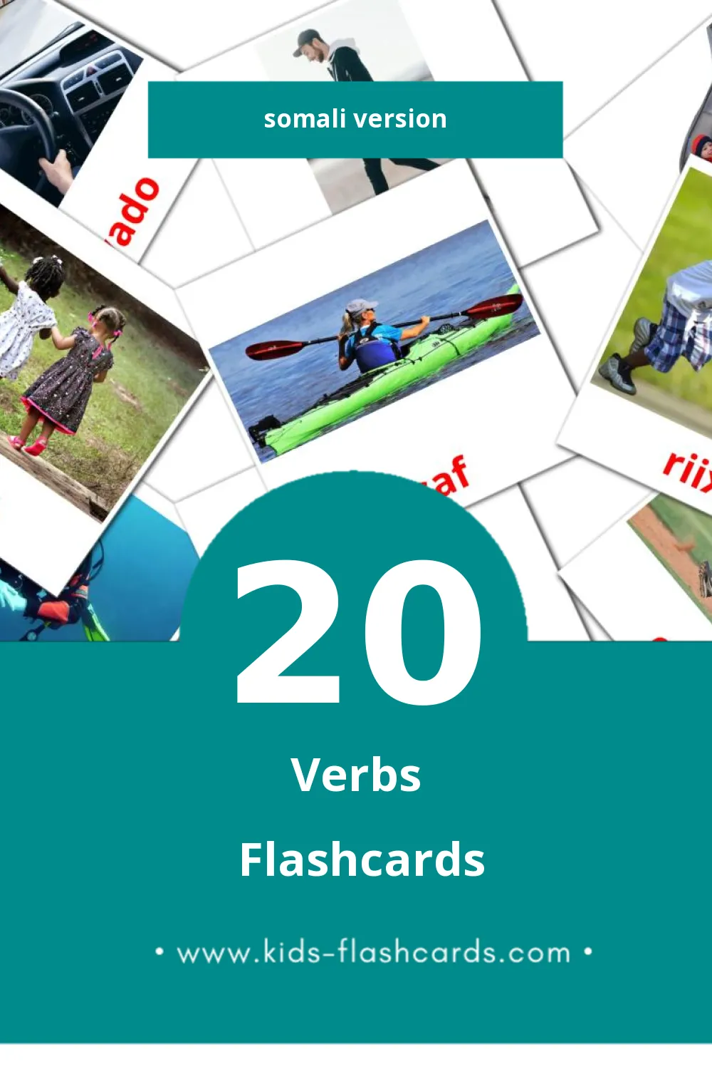 Visual Falal Flashcards for Toddlers (20 cards in Somali)