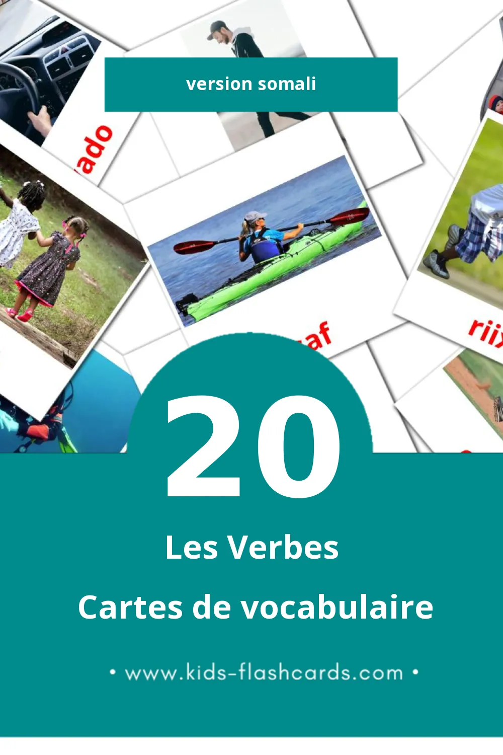 Cartes de vocabulaire Visuelles Falal pour les Tout-Petits (20 Cartes en Somali)