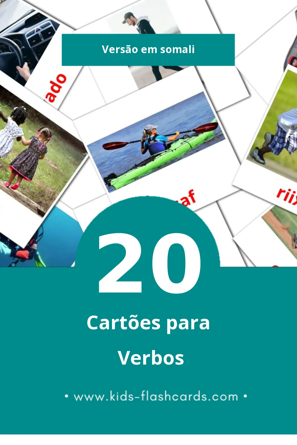 Flashcards de Falal Visuais para Toddlers (20 cartões em Somali)