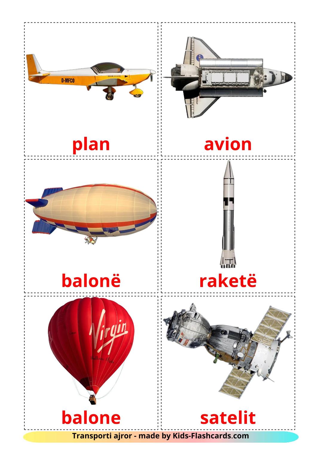 Aircraft - 14 Free Printable albanian Flashcards 