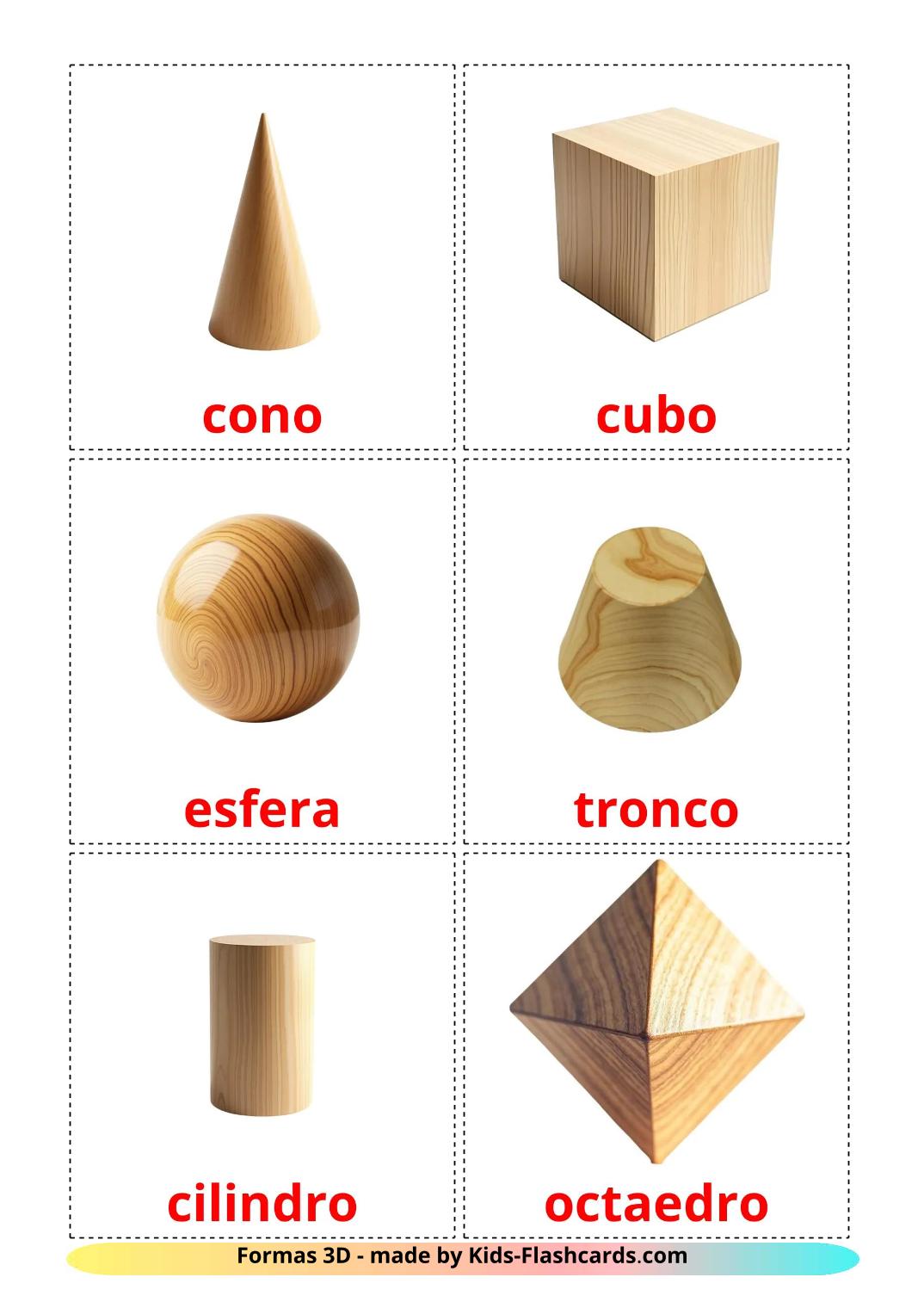 3D Shapes - 18 Free Printable albanian Flashcards 