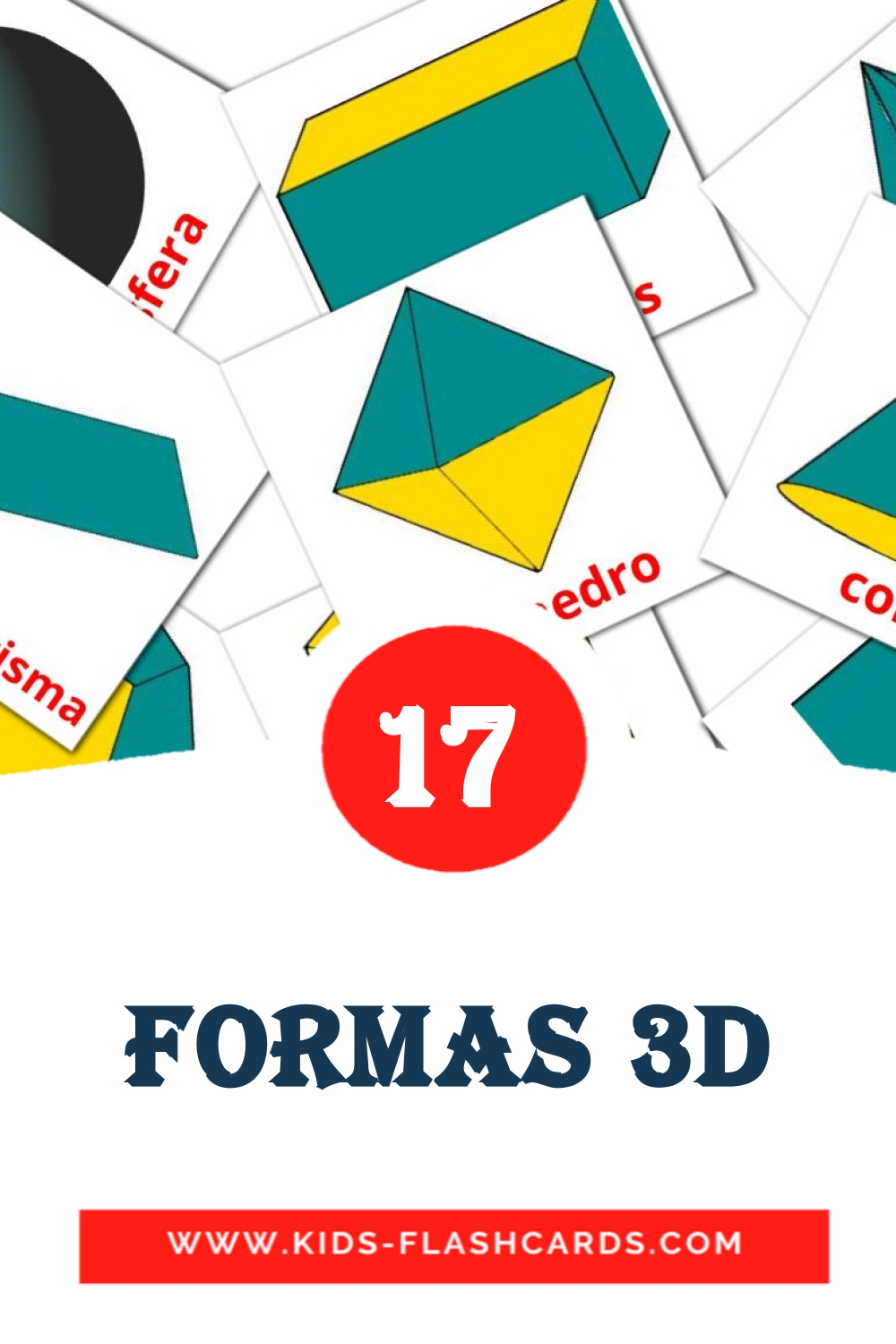 17 Formas 3D Picture Cards for Kindergarden in albanian