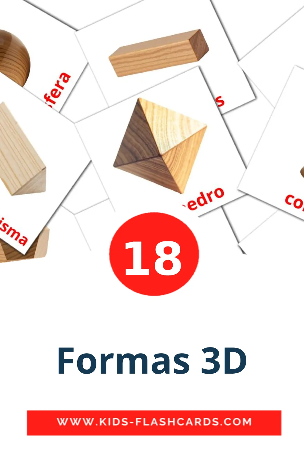 18 Formas 3D Picture Cards for Kindergarden in albanian