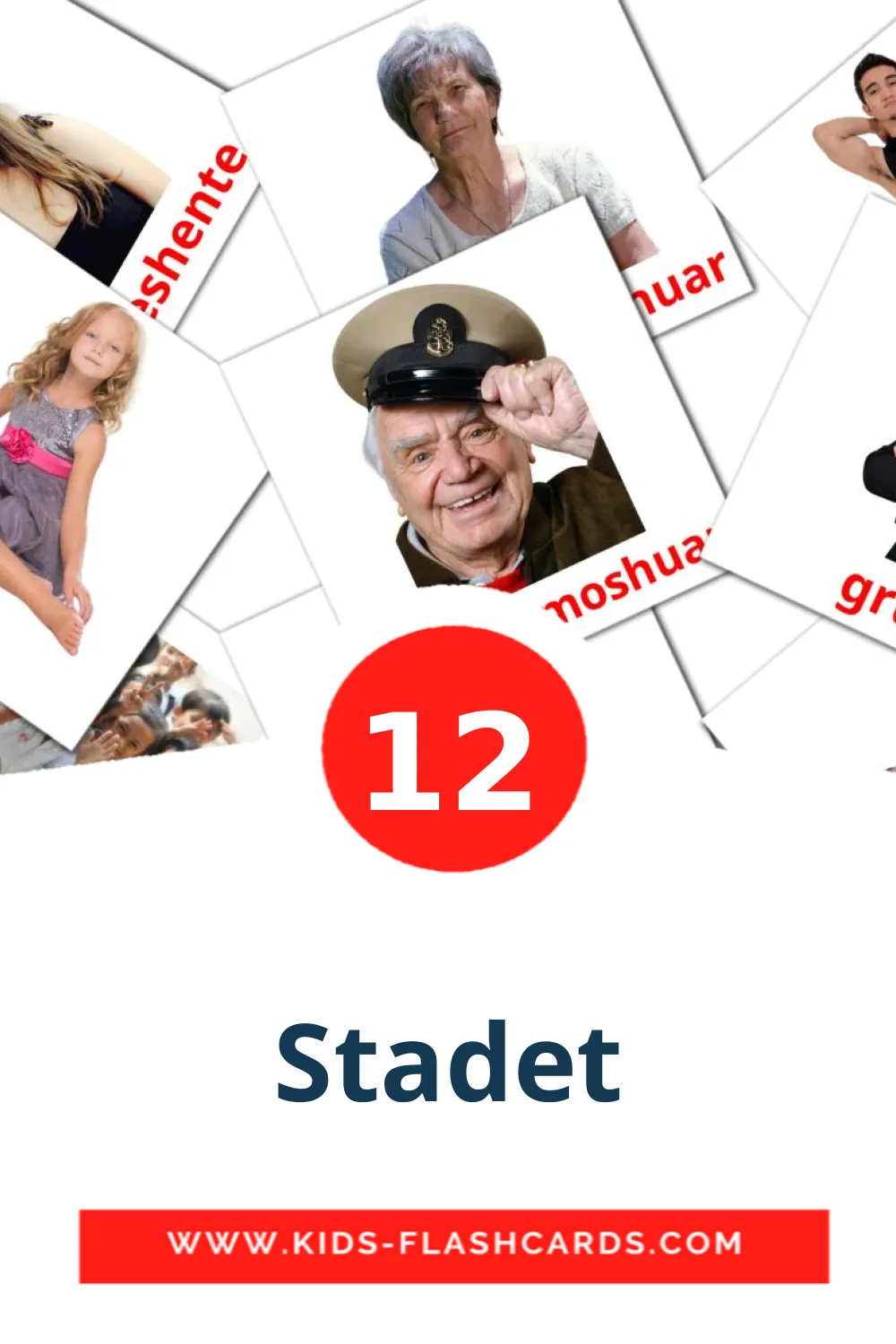 12 Stadet Picture Cards for Kindergarden in albanian