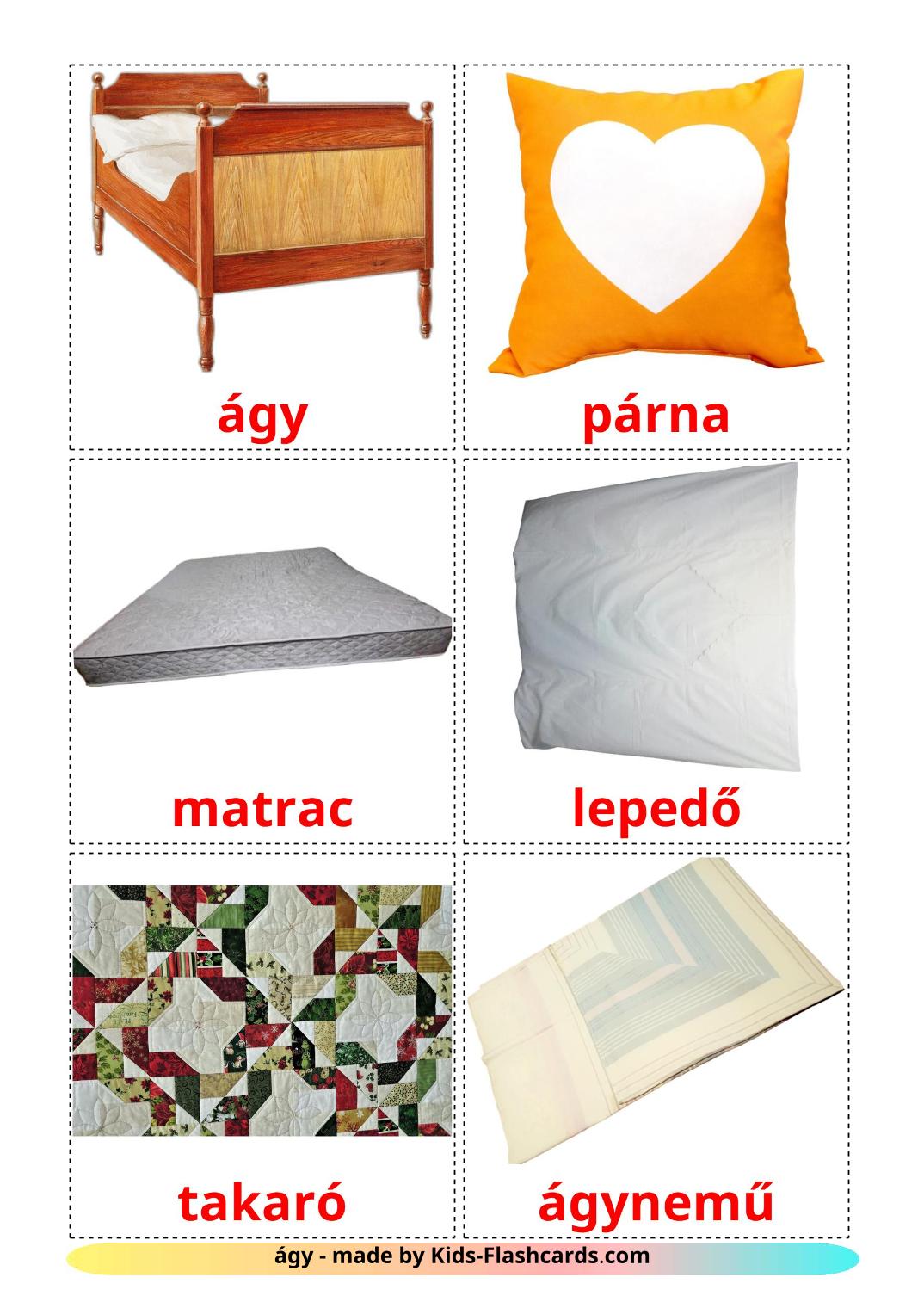 Bed - 14 Free Printable albanian Flashcards 