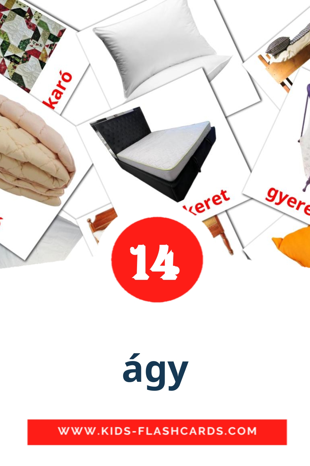 14 ágy Bildkarten für den Kindergarten auf Albanisch