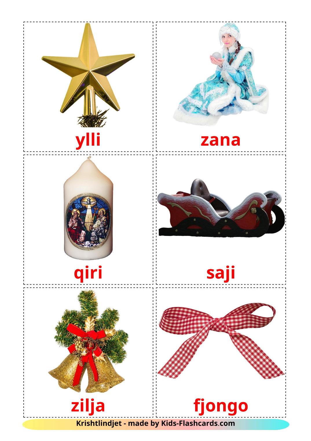 Christmas - 28 Free Printable albanian Flashcards 