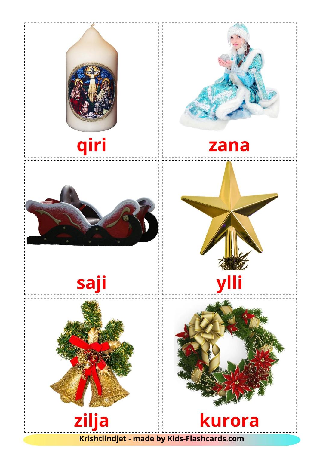 Christmas - 29 Free Printable albanian Flashcards 