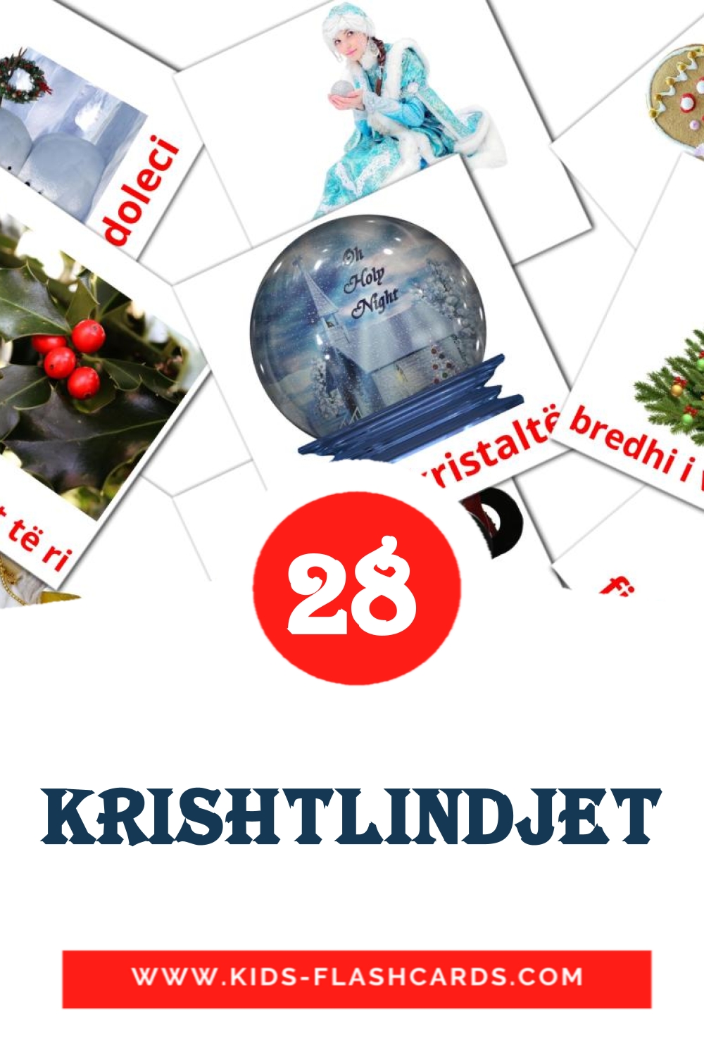28 Krishtlindjet Picture Cards for Kindergarden in albanian