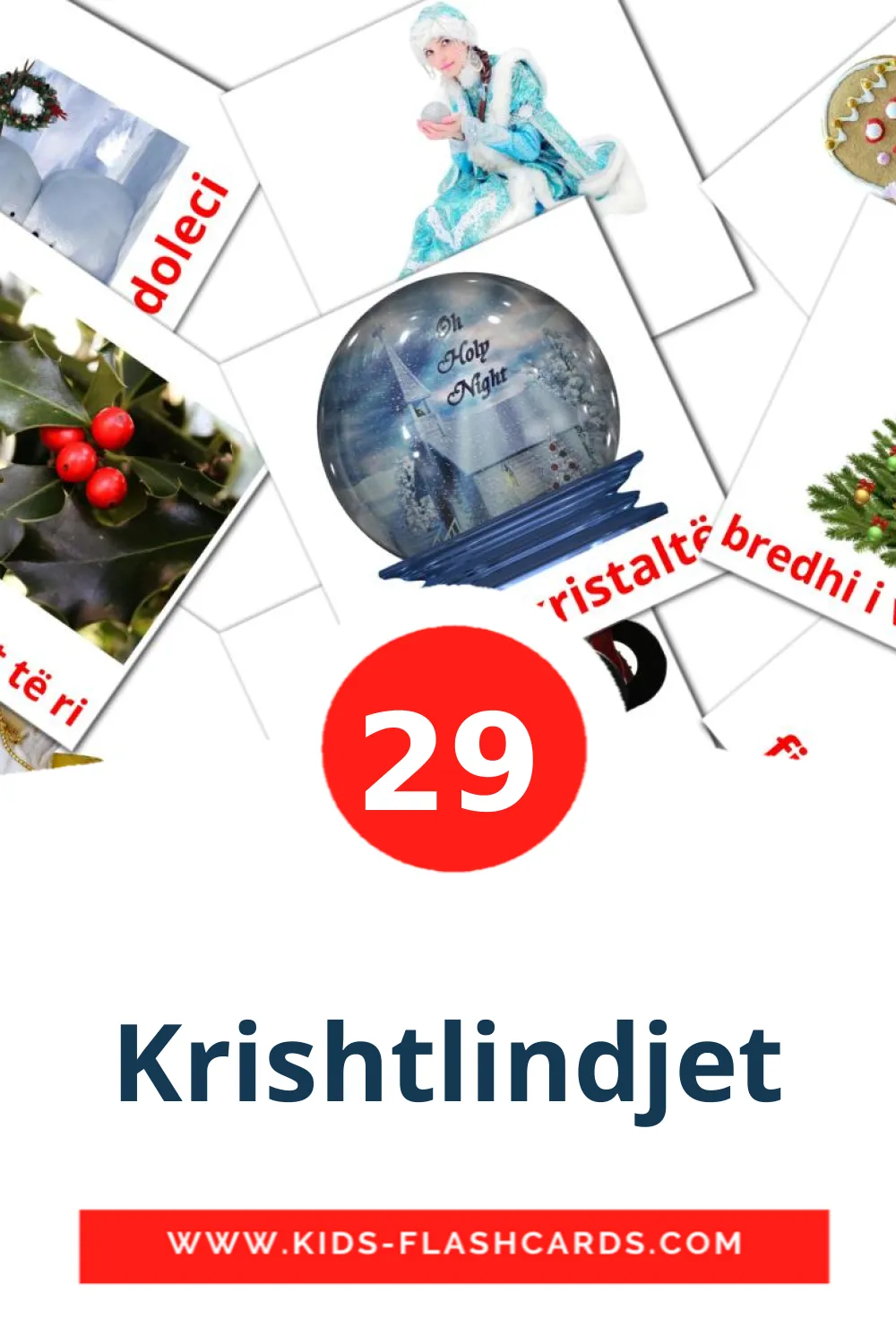 29 Krishtlindjet Picture Cards for Kindergarden in albanian