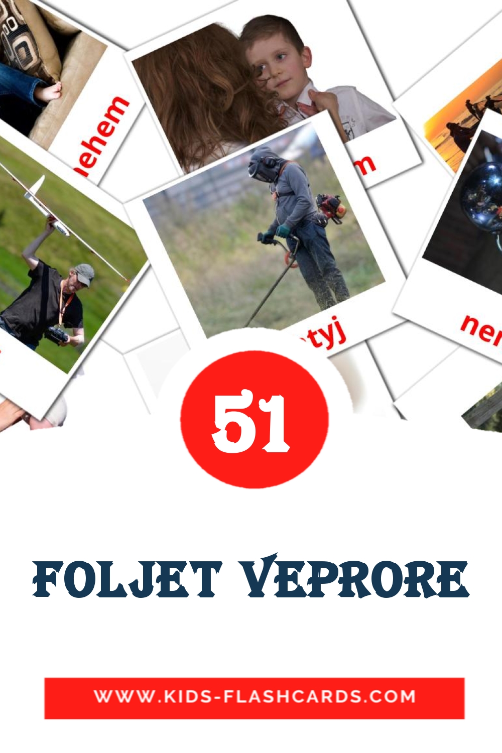 51 Foljet veprore Picture Cards for Kindergarden in albanian