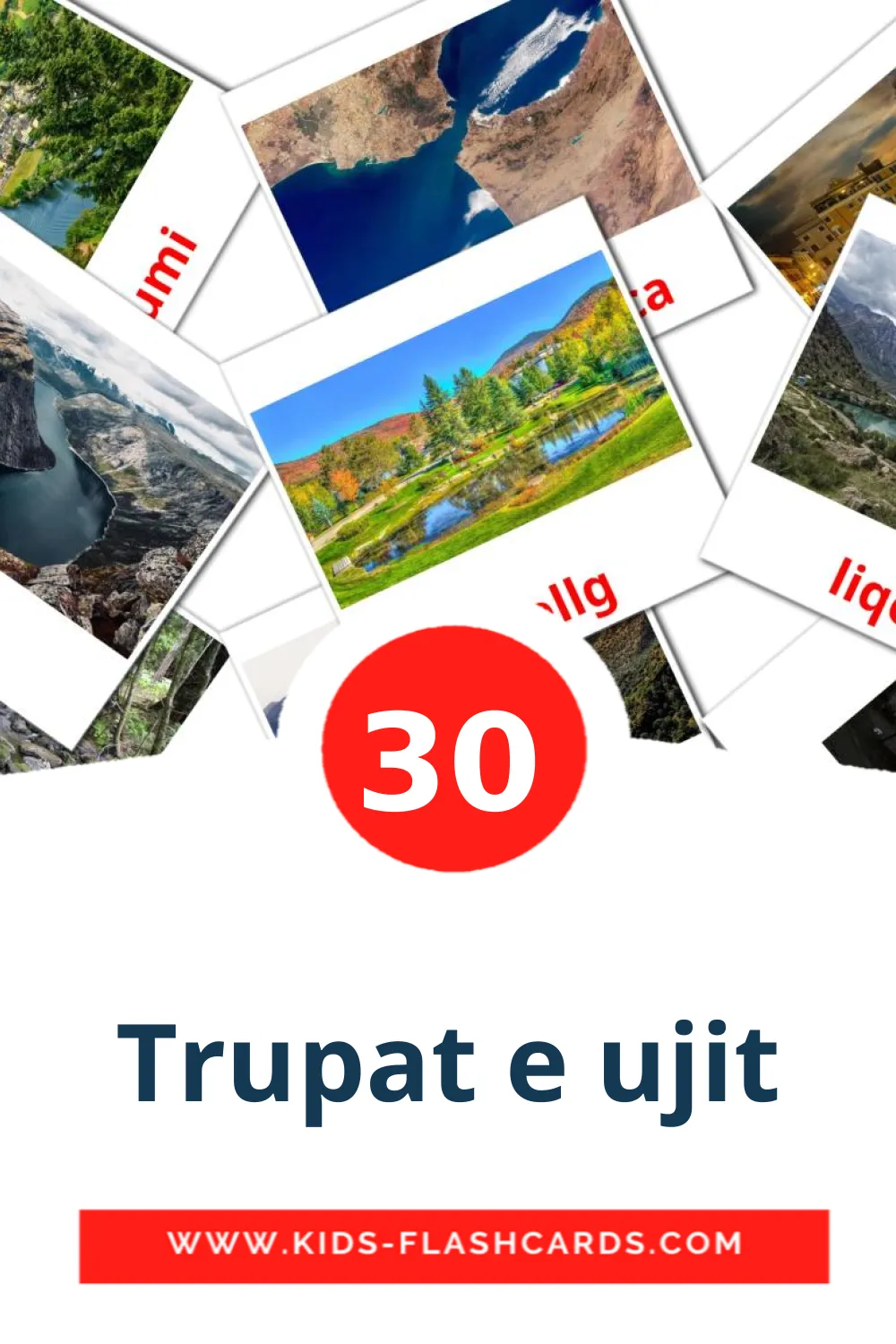 30 cartes illustrées de Trupat e ujit pour la maternelle en albanais