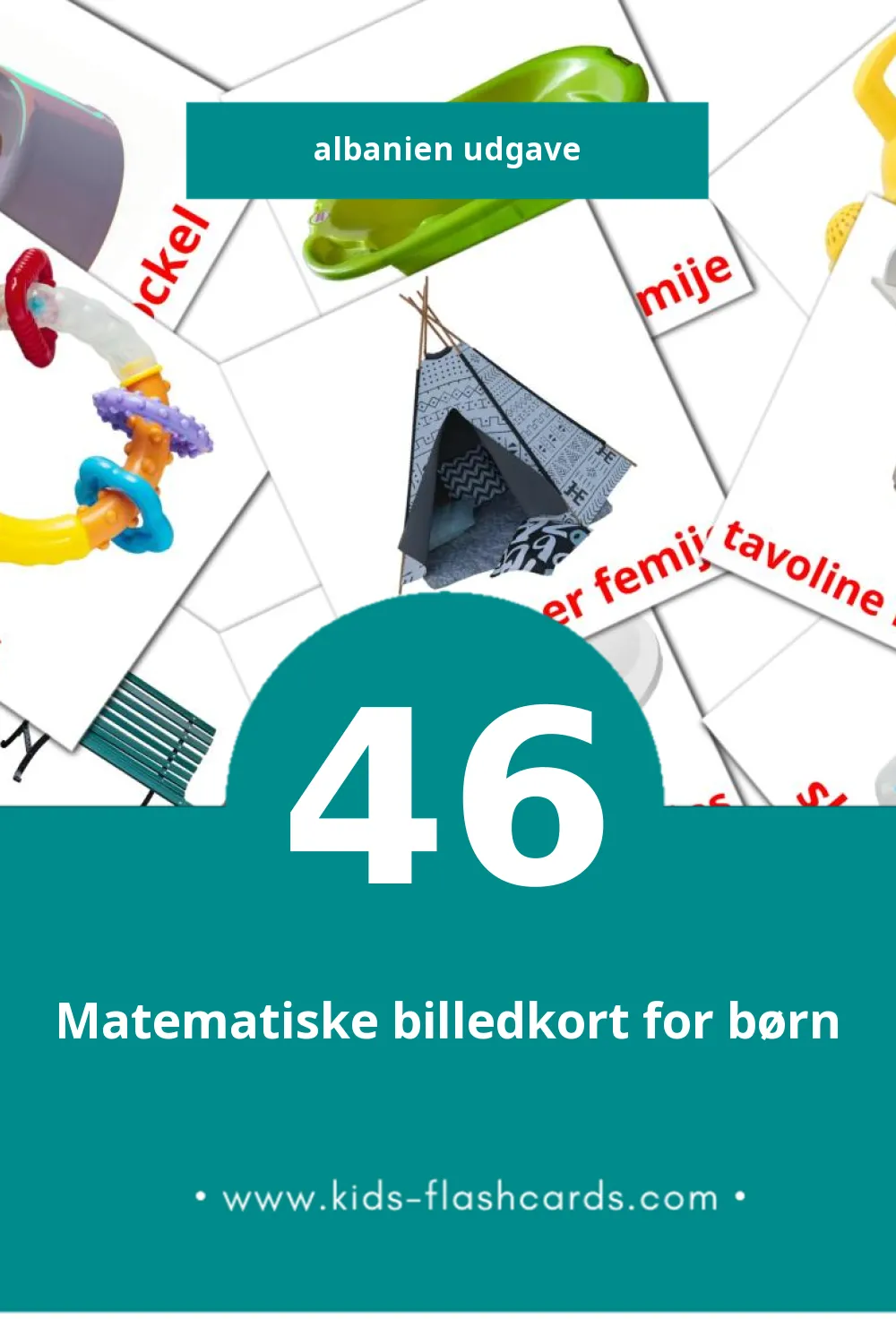 Visuelle billedkort for børn om Rroba til småbørn (46 kort på Albanien)