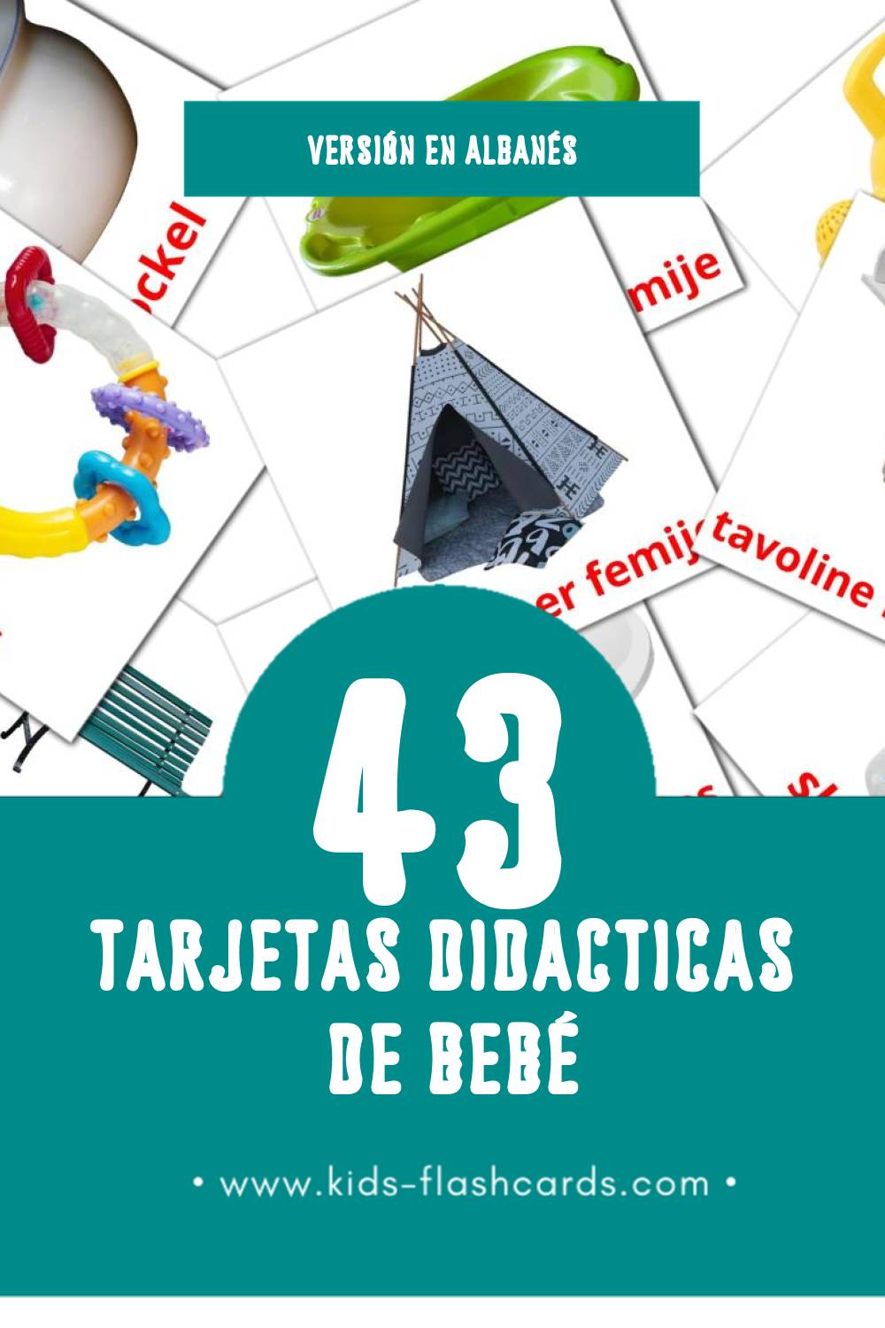 Tarjetas visuales de Rroba para niños pequeños (43 tarjetas en Albanés)
