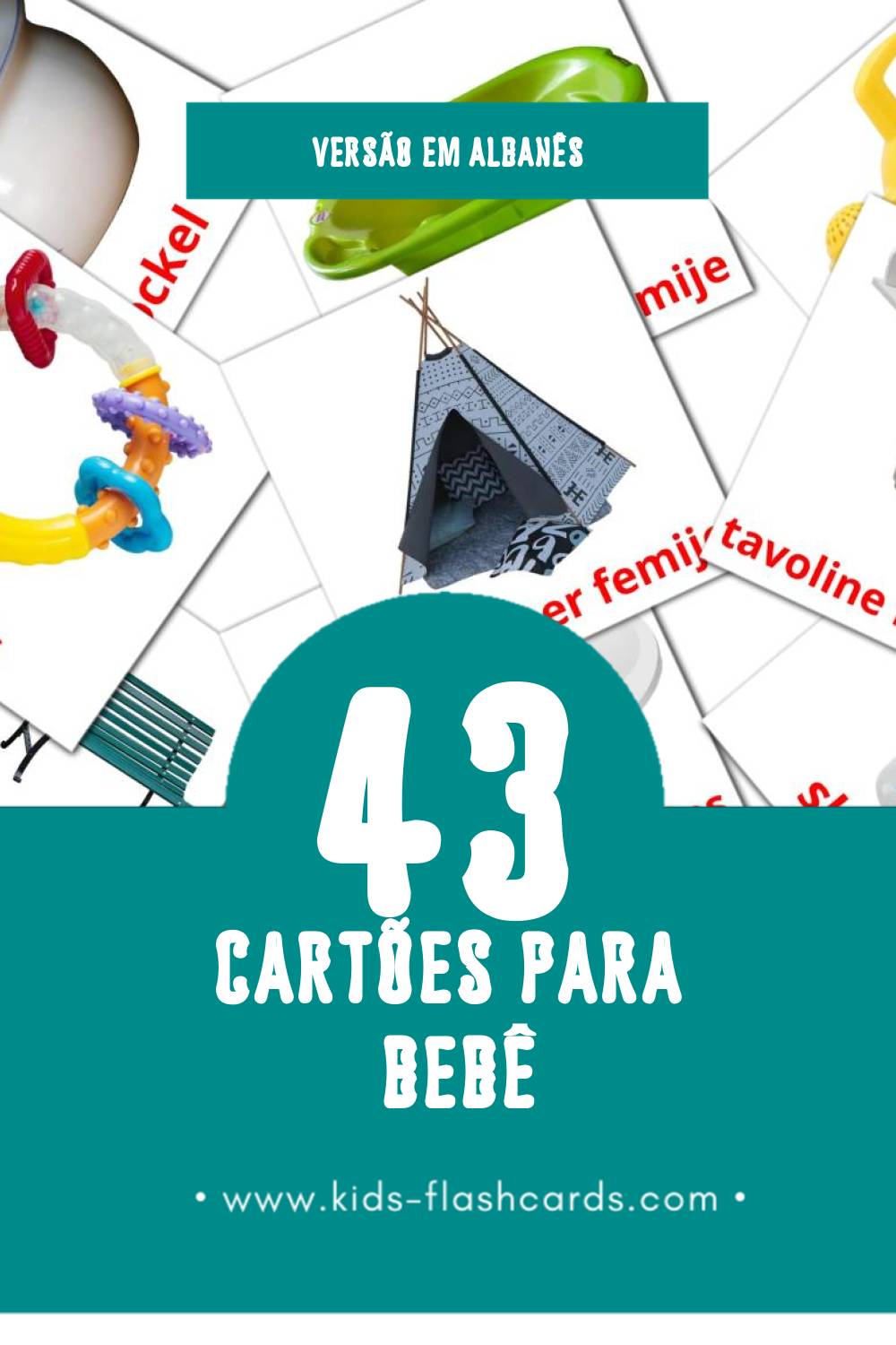Flashcards de Rroba Visuais para Toddlers (43 cartões em Albanês)