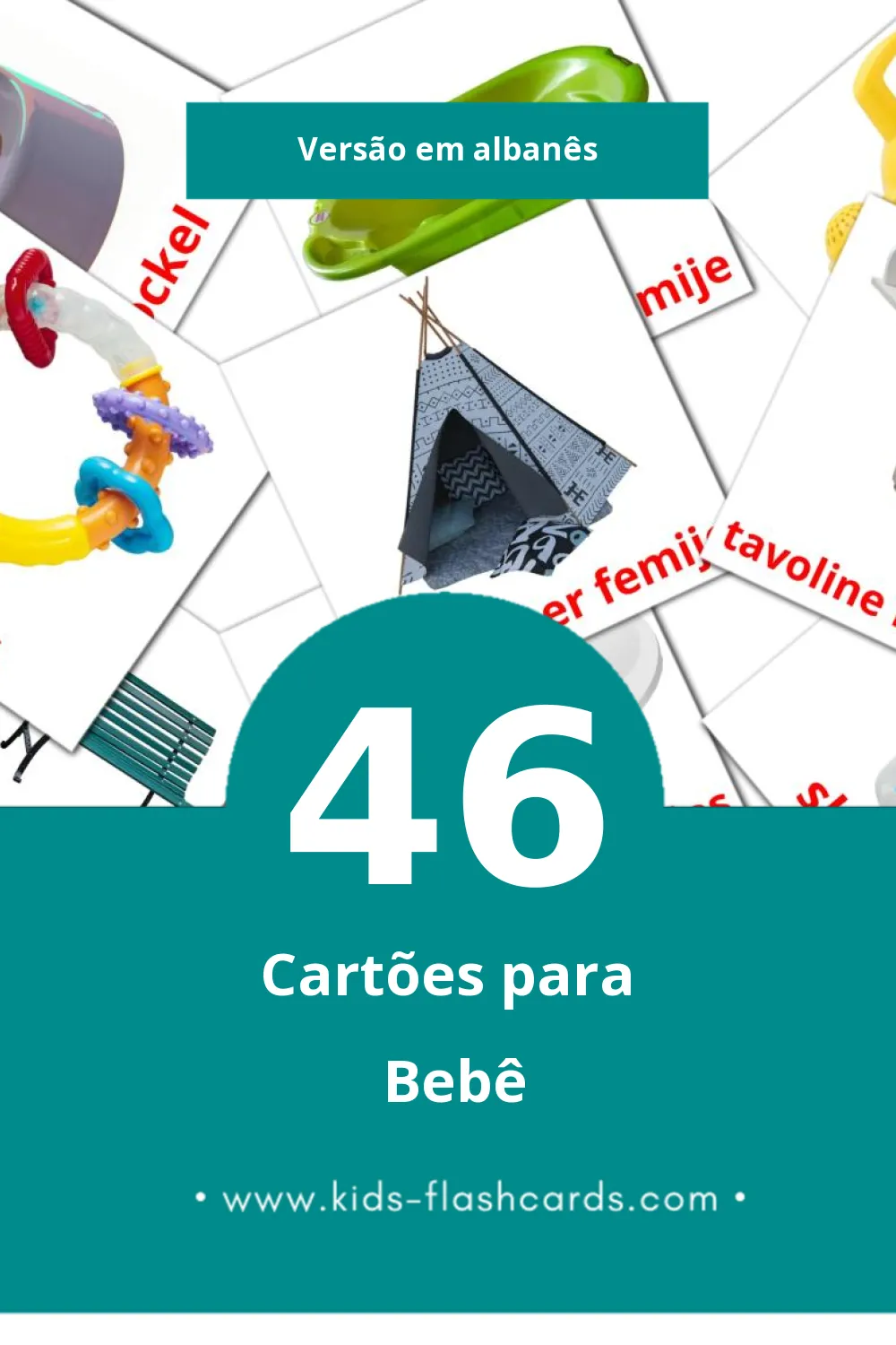 Flashcards de Rroba Visuais para Toddlers (46 cartões em Albanês)