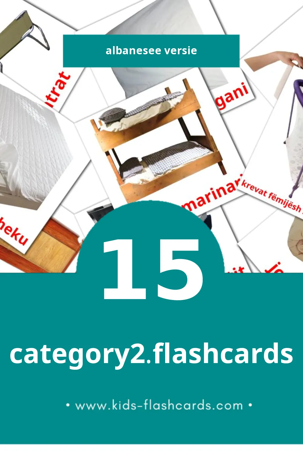 Visuele Dhomë gjumi Leerkaarten voor Kleuters (15 kaarten in het Albanese) Visuele Dhomë gjumi Leerkaarten voor Kleuters (15 kaarten in het Albanese)