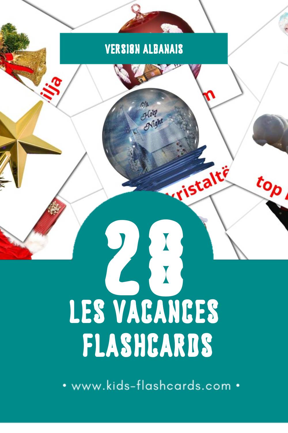 Flashcards Visual Pushime pour les tout-petits (28 cartes en Albanais)