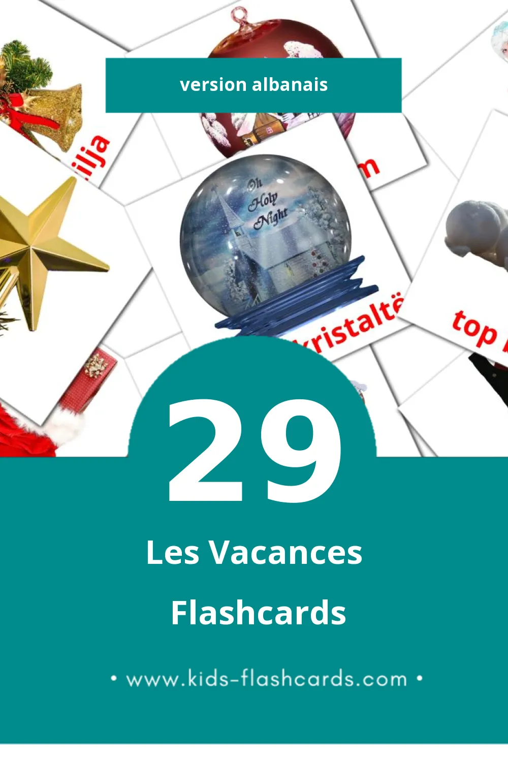 Flashcards Visual Pushime pour les tout-petits (29 cartes en Albanais)