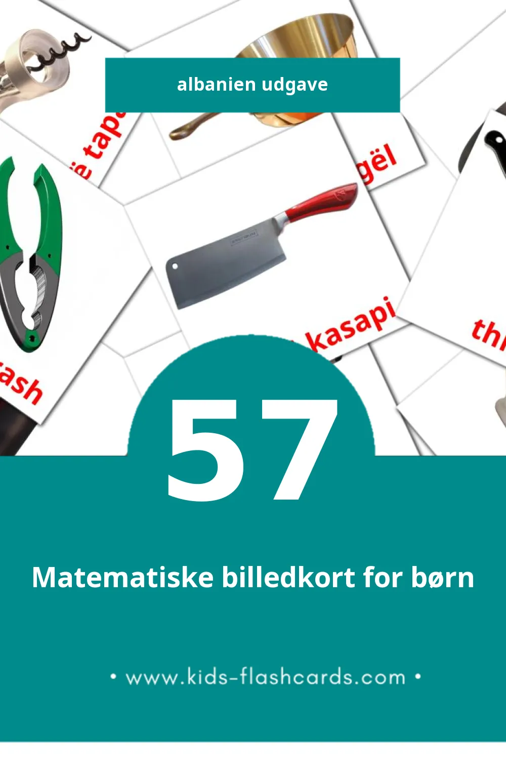 Visuelle billedkort for børn om Kuzhina til småbørn (57 kort på Albanien)