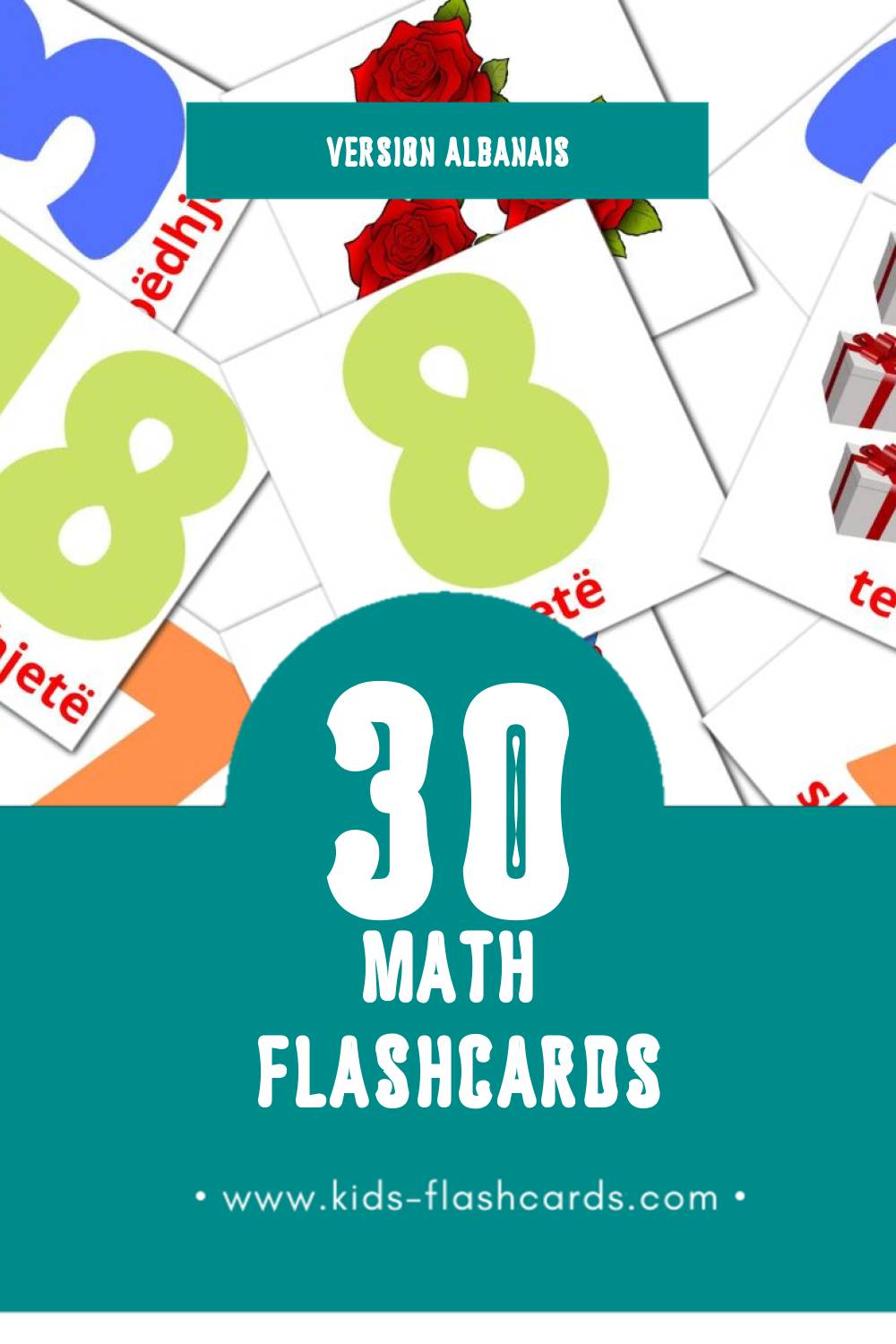 Flashcards Visual Matematik pour les tout-petits (30 cartes en Albanais)